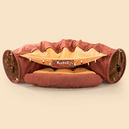 Collapsible Cat Tunnel Durable Washable Collapsible - Kattlek.se