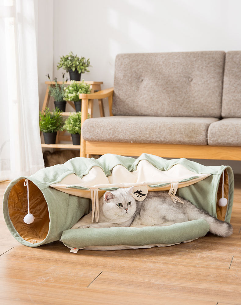 Collapsible Cat Tunnel Durable Washable Collapsible - Kattlek.se