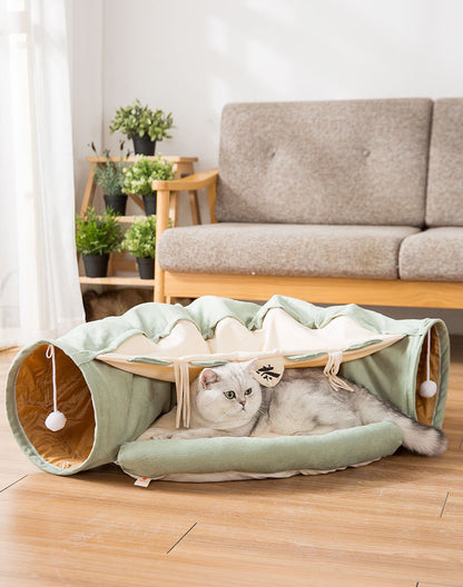 Collapsible Cat Tunnel Durable Washable Collapsible - Kattlek.se